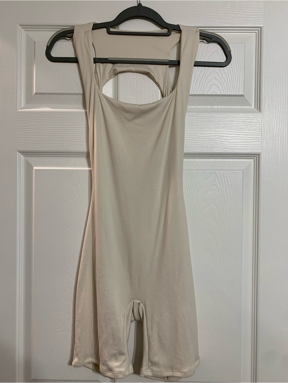 Sleeveless Cream Athletic Romper Bodysuit